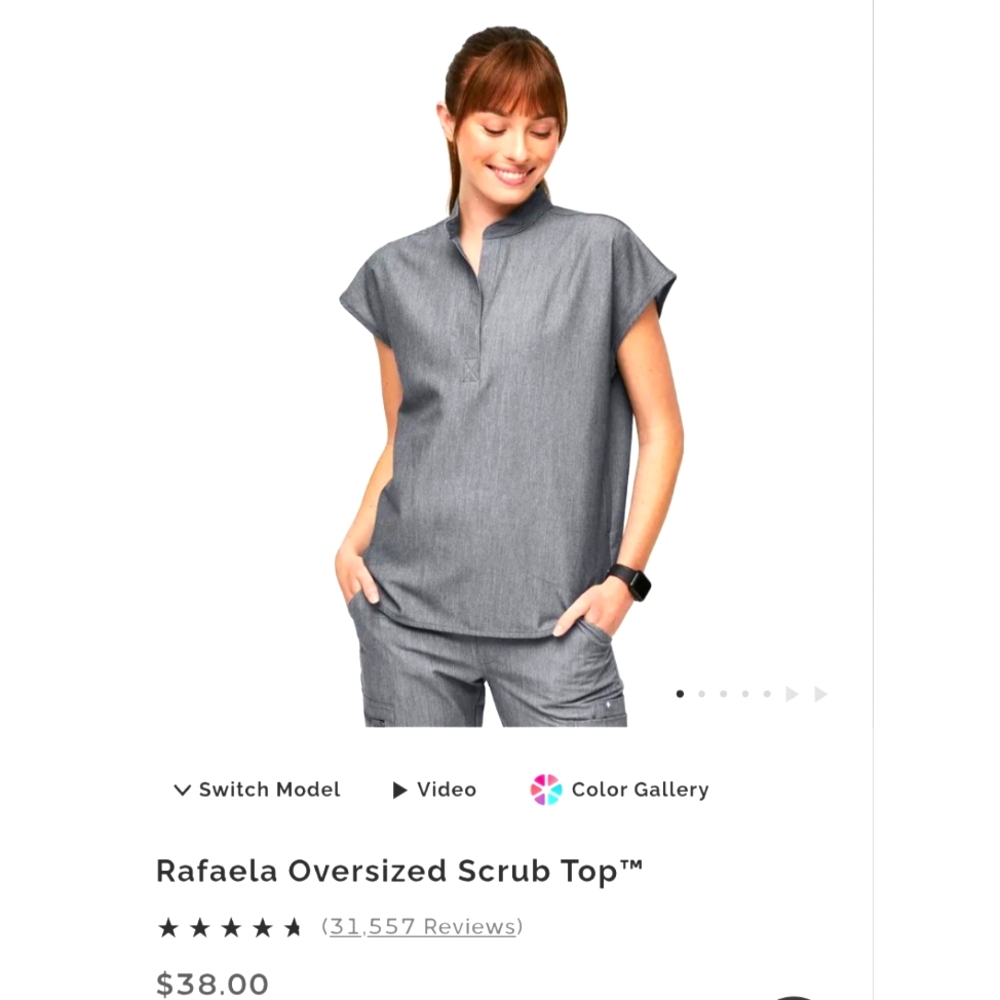 Figs Rafaella Grapite Scrub Top W M